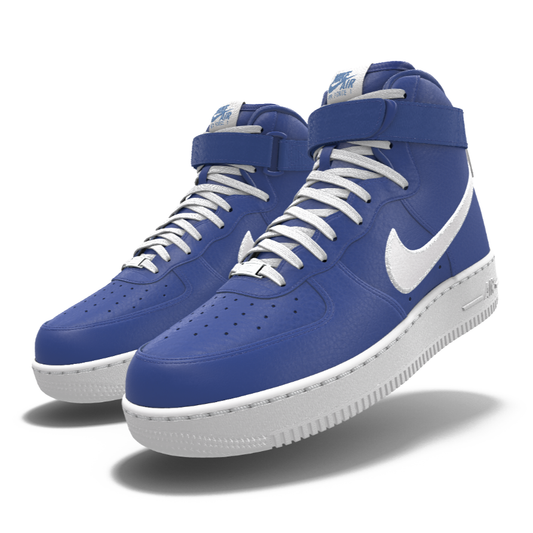 $250 NIB NEW Mens Nike Air Force 1 Royal Blue Custom Leather High Top BB Shoes