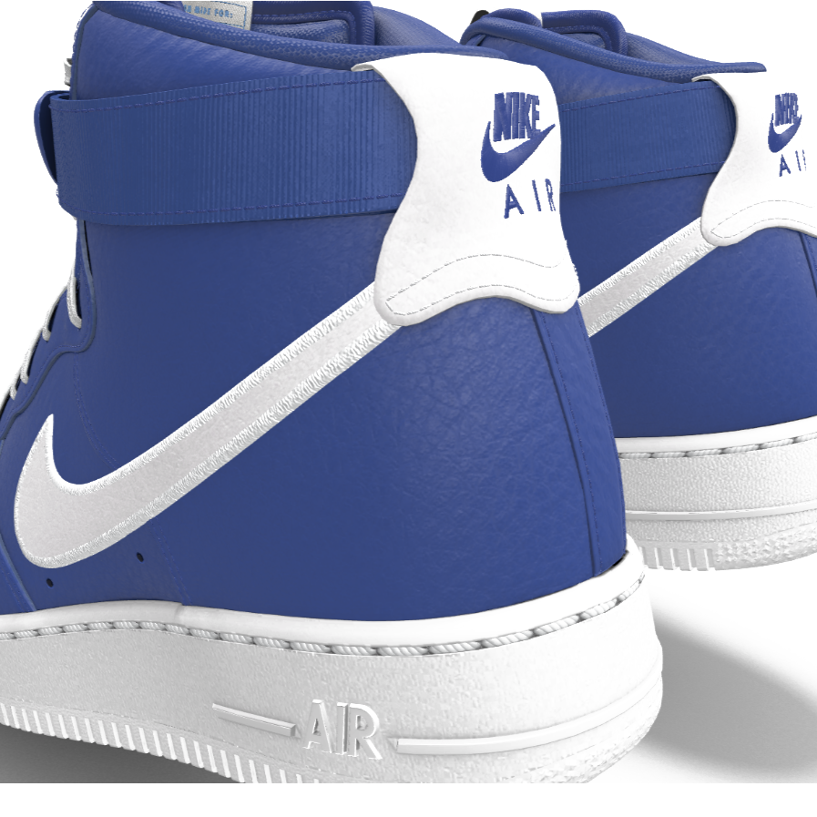 $250 NIB NEW Mens Nike Air Force 1 Royal Blue Custom Leather High Top BB Shoes