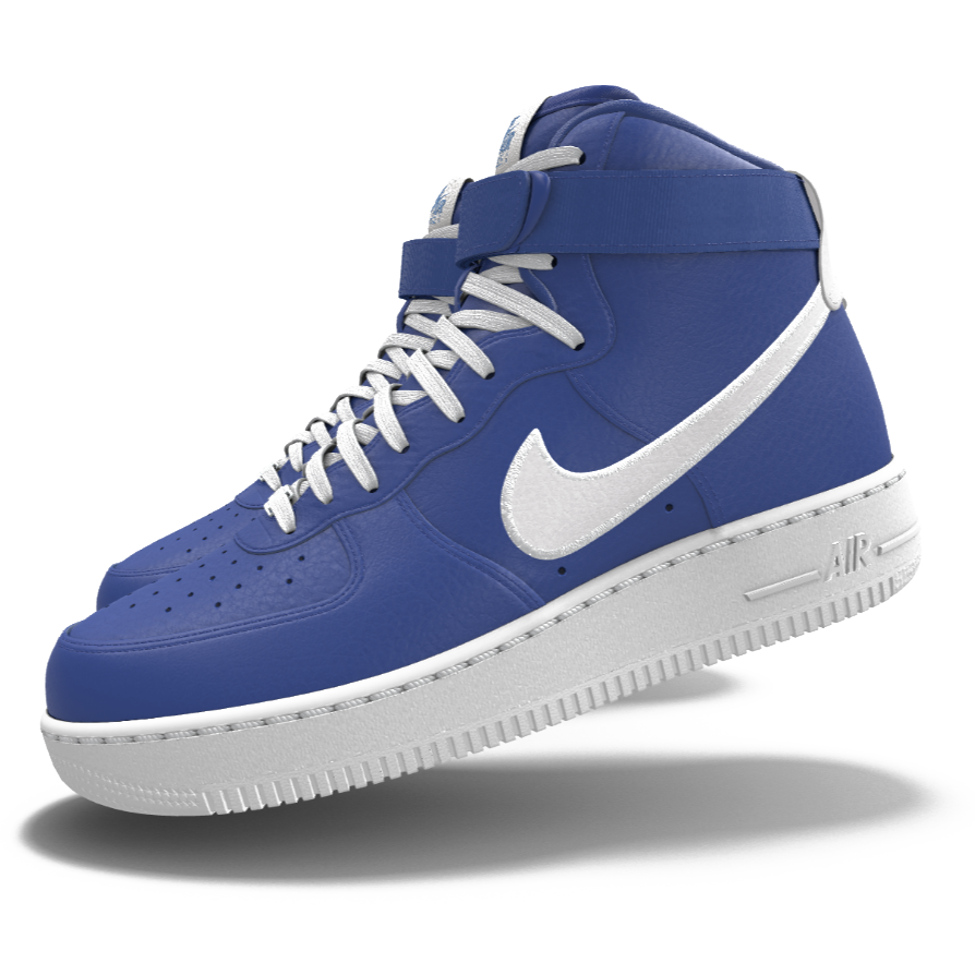 $250 NIB NEW Mens Nike Air Force 1 Royal Blue Custom Leather High Top BB Shoes