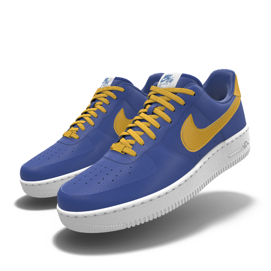 $195 NIB NEW Mens NIKE Air Force 1 Low Premium Blue Leather Custom BB Shoes