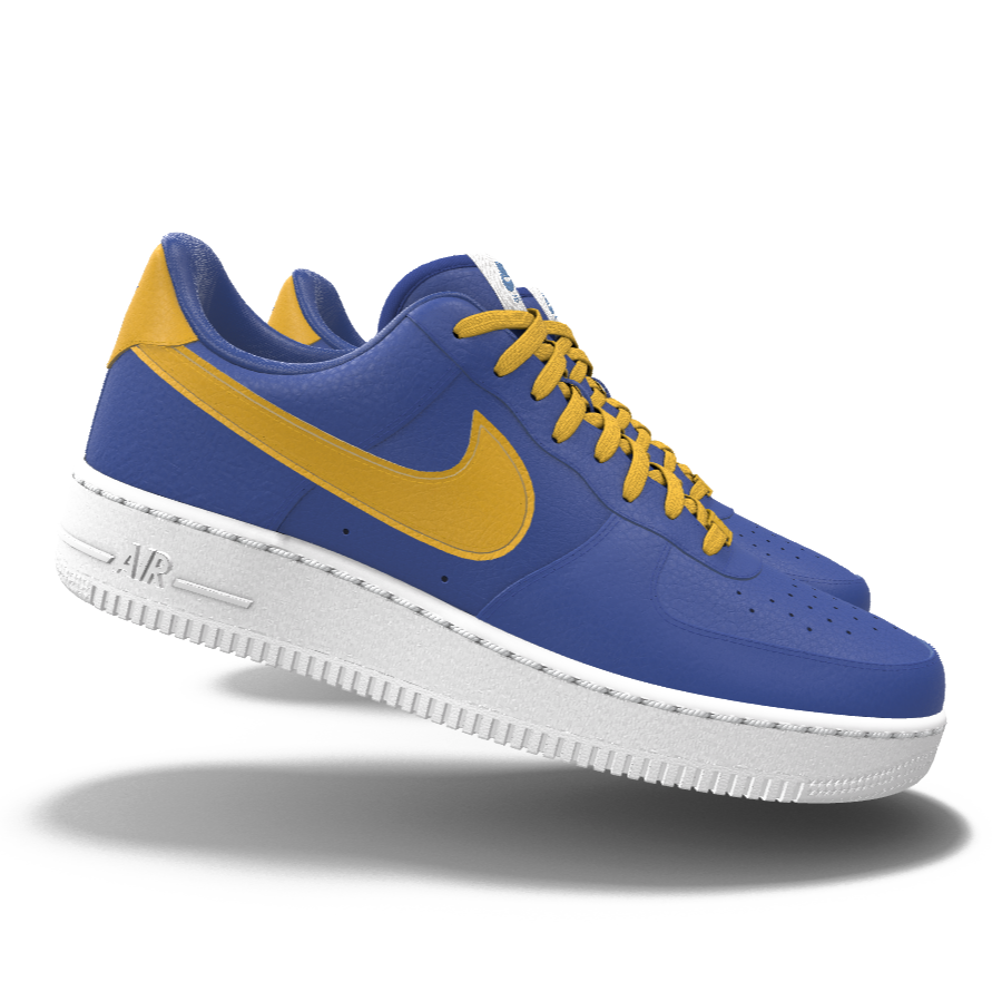 $195 NIB NEW Mens NIKE Air Force 1 Low Premium Blue Leather Custom BB Shoes