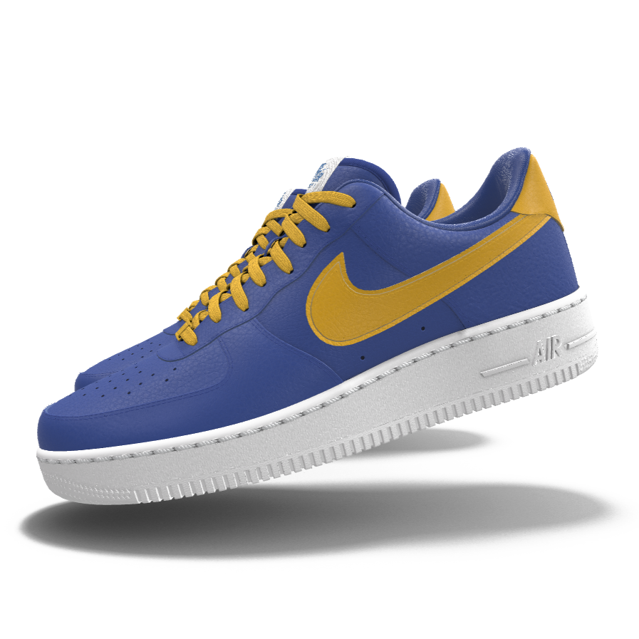 $195 NIB NEW Mens NIKE Air Force 1 Low Premium Blue Leather Custom BB Shoes