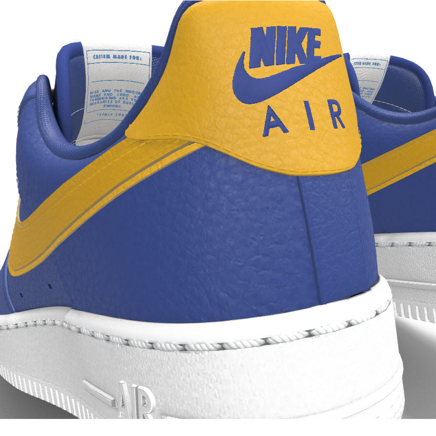 $195 NIB NEW Mens NIKE Air Force 1 Low Premium Blue Leather Custom BB Shoes